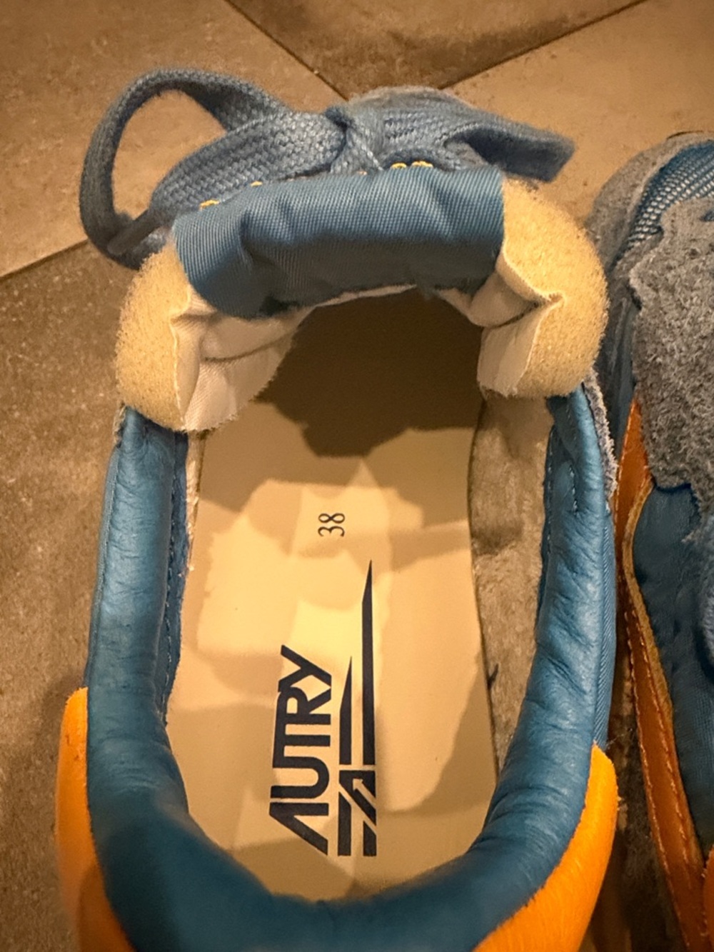 Retro Blue & Yellow Women's Athletic Sneakers - Picture 5 of 5